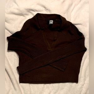 Brown cropped shirt H&M size M